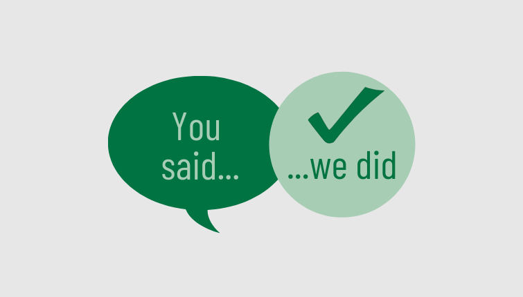 Your feedback  really does make a difference